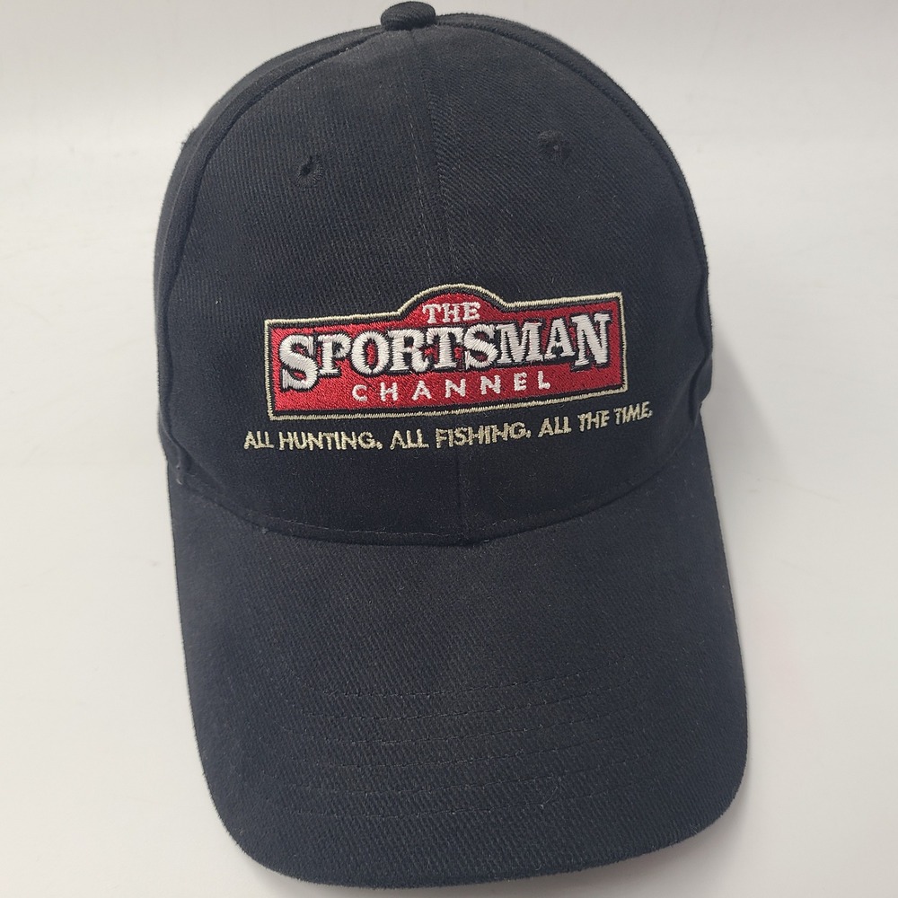 Vintage The Sportsman Channel Hat Strapback Black Red‎ Hunt Fish Outdoors Men